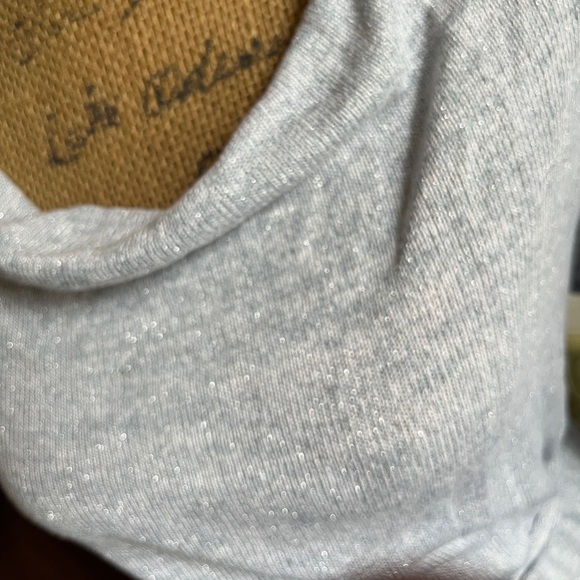 Oh Baby Motherhood Maternity Cowl Neck Gray Sparkled Sweater Tunic Top Size L - Picture 3 of 6